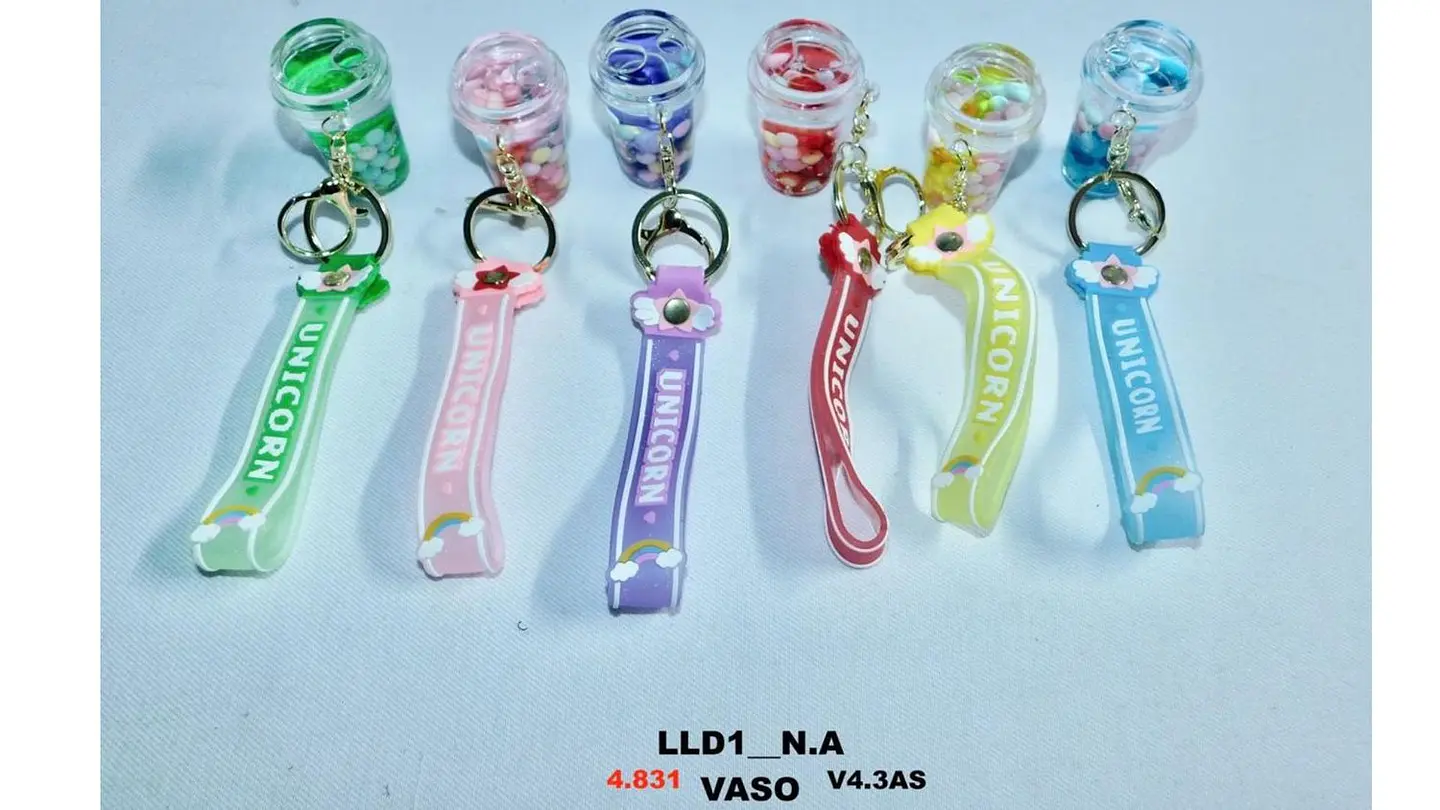 Llavero De vaso plástico 6 opciones 1xund Colores brillantes 4