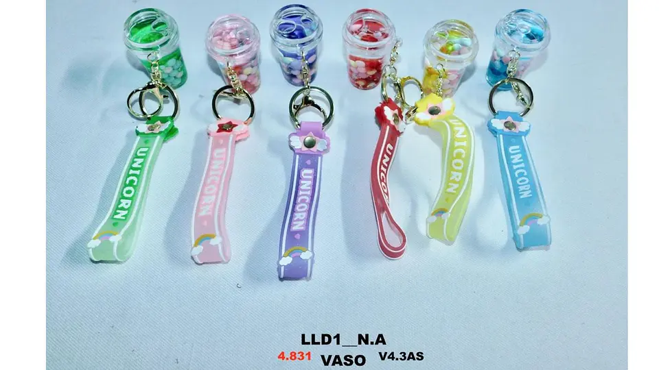 Llavero De vaso plástico 6 opciones 1xund Colores brillantes 4