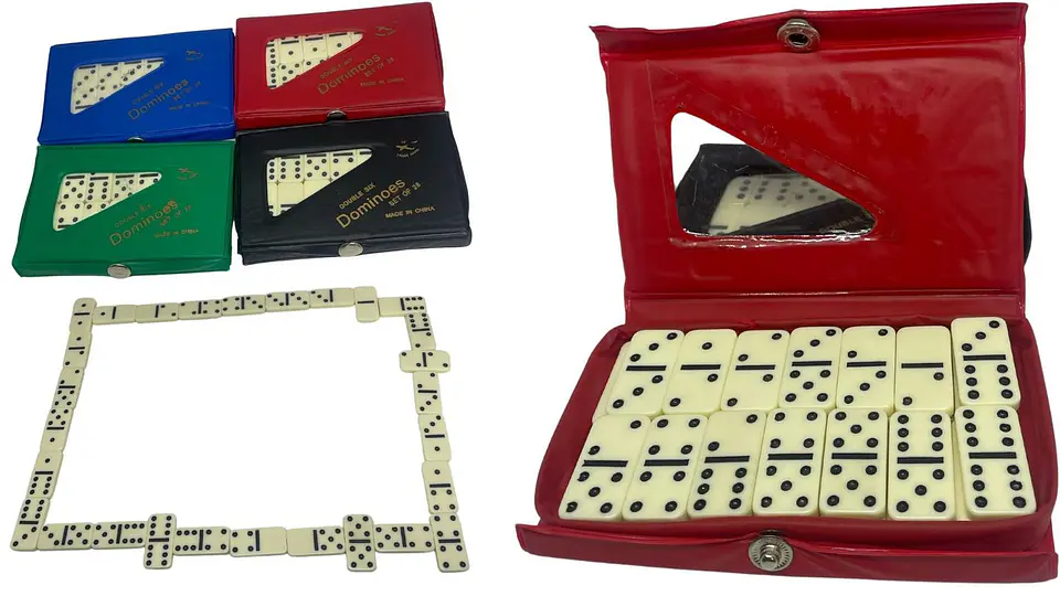 Juego De Mesa mini Domino Doble 6 Puntos Blanco y Negro 28 Piezas 1
