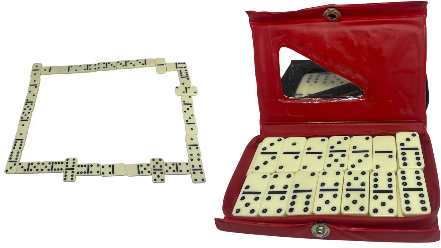 Juego De Mesa mini Domino Doble 6 Puntos Blanco y Negro 28 Piezas 3