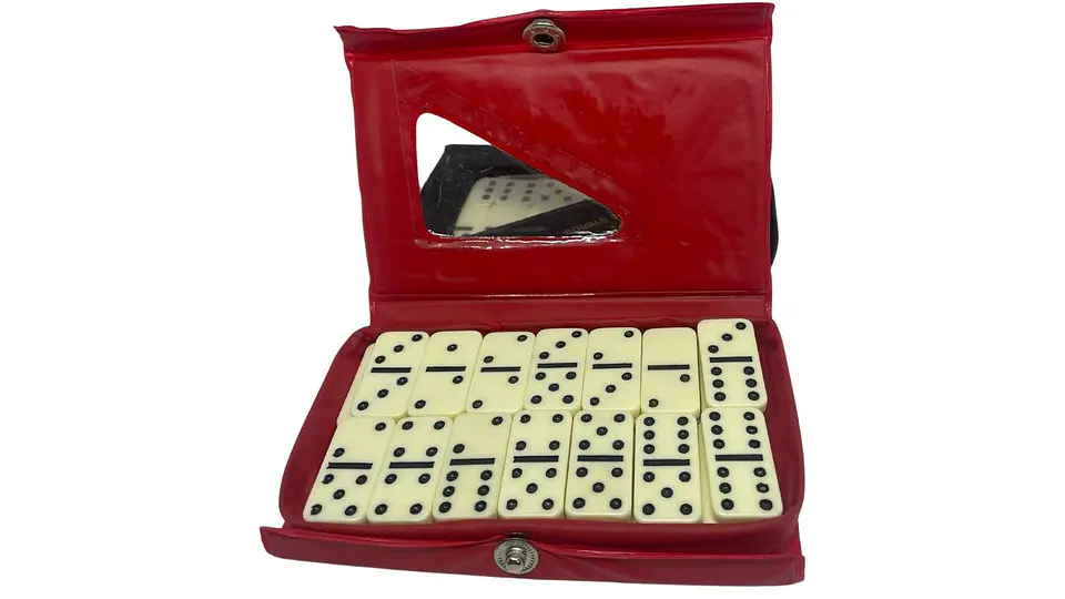 Juego De Mesa mini Domino Doble 6 Puntos Blanco y Negro 28 Piezas 4