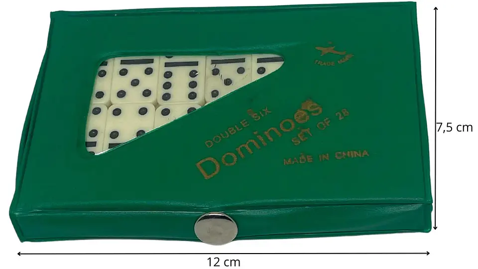 Juego De Mesa mini Domino Doble 6 Puntos Blanco y Negro 28 Piezas 5