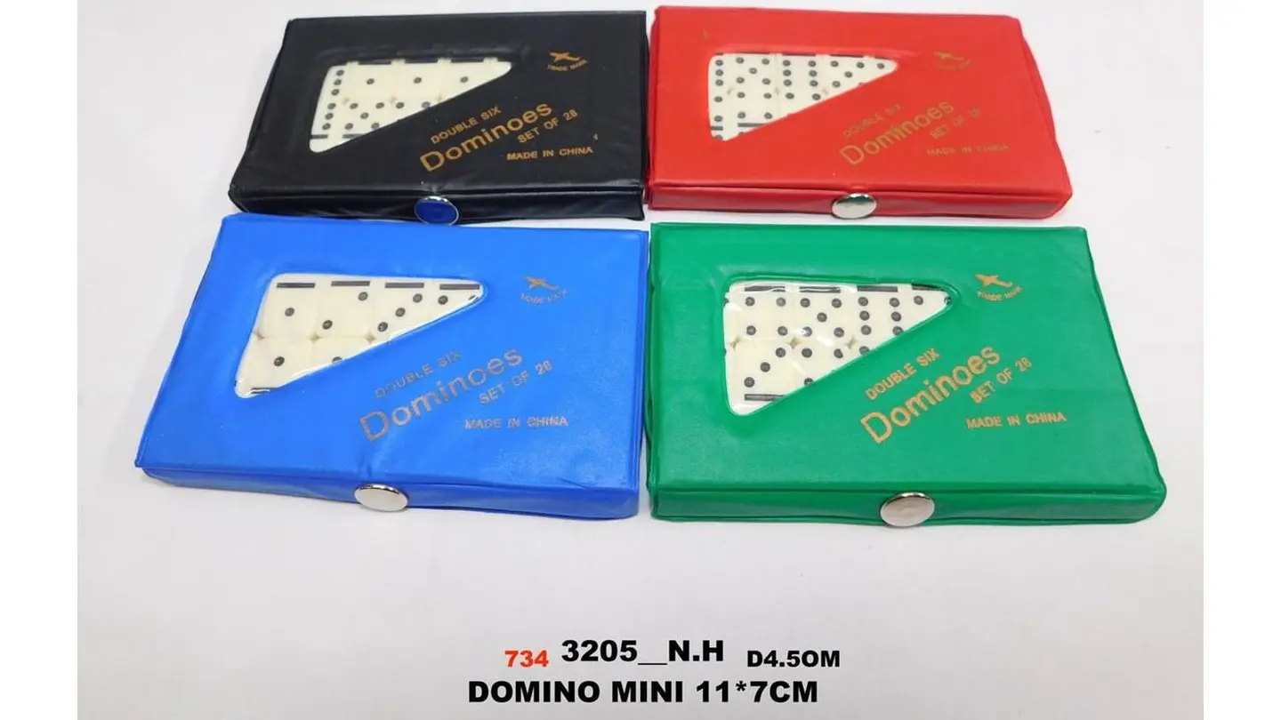 Juego De Mesa mini Domino Doble 6 Puntos Blanco y Negro 28 Piezas 6