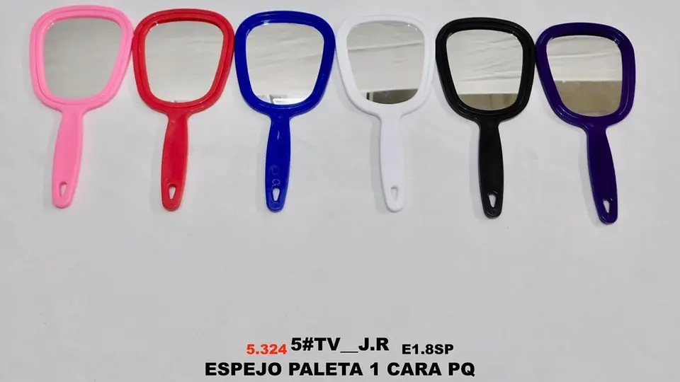 Mini Espejo pequeño de mano portátil 15,5 cm colores variado 4