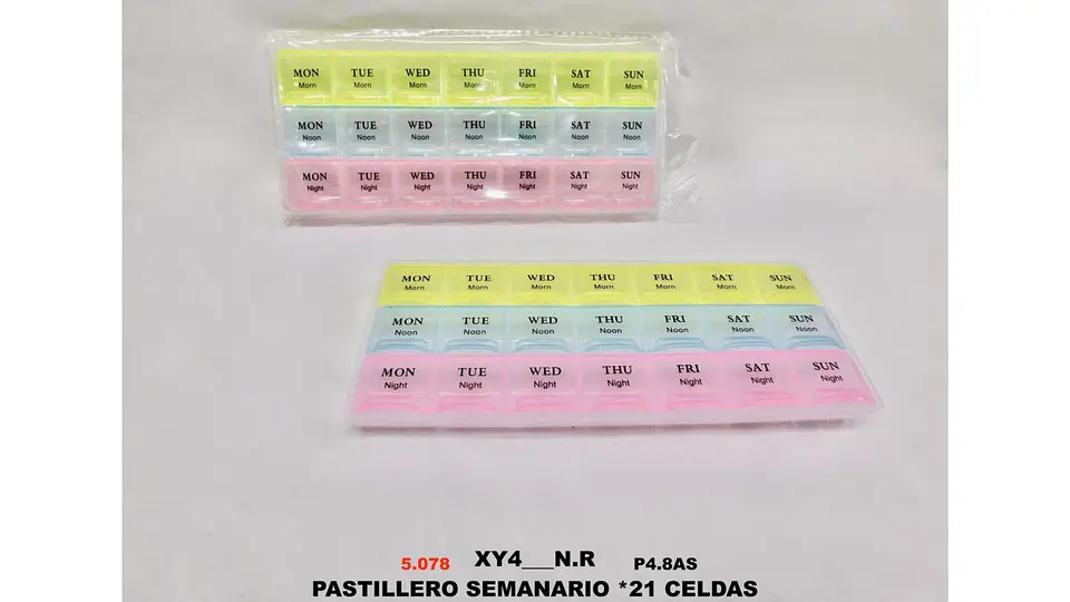 Pastillero Semanal 21 Compartimientos Estuche Transparente 5