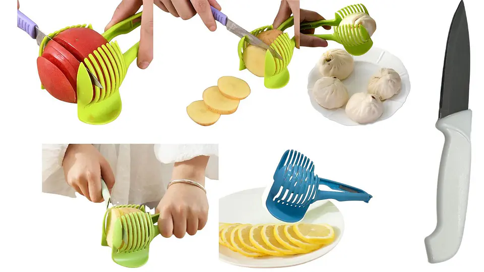 Cortadora De Frutas Verduras Y Pinzas De 2 Piezas + Cuchillo 2