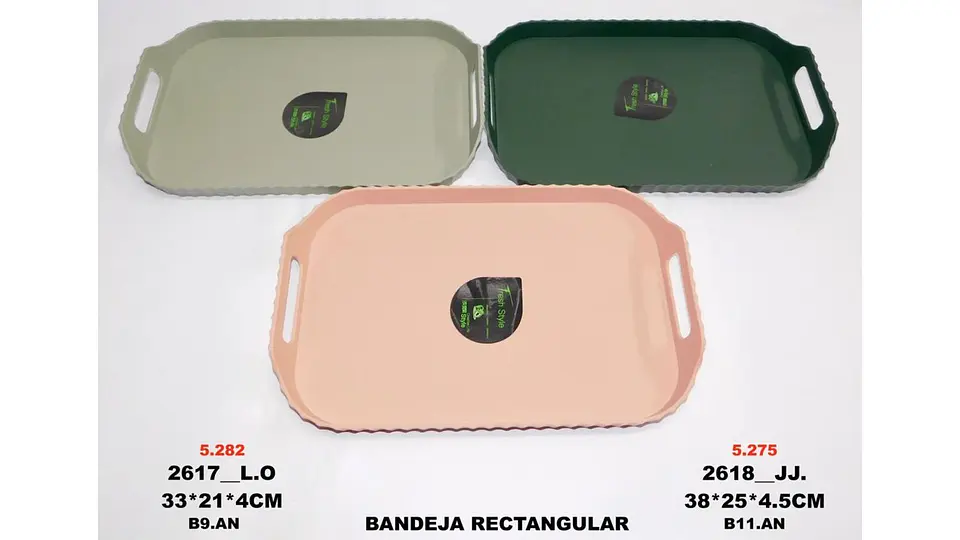 Bandeja Grande Decorativa Rectangular Colores Pastel X 1 Und 6