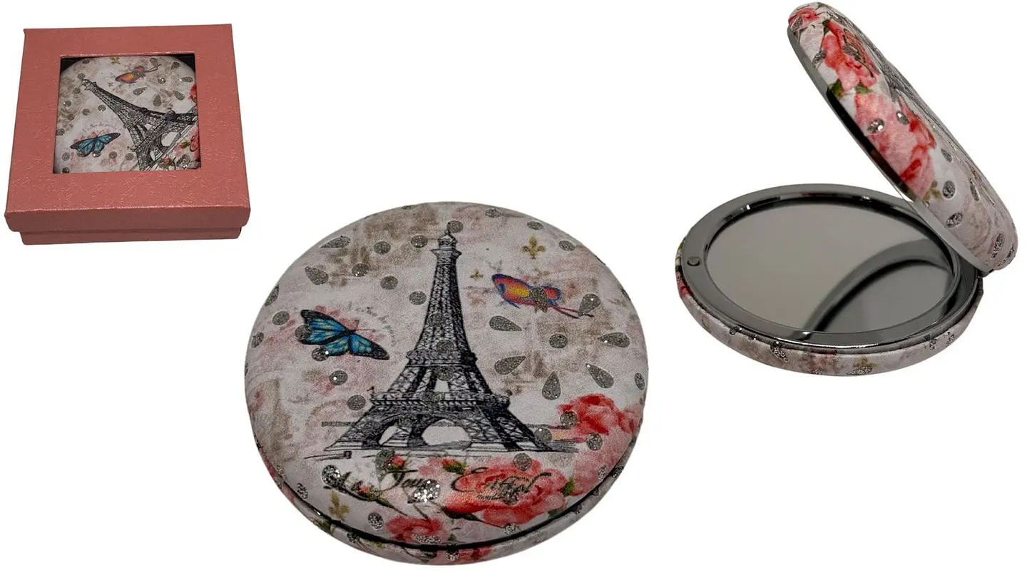 Mini Espejo De Maquillaje Redondo Portátil De Doble Cara 3