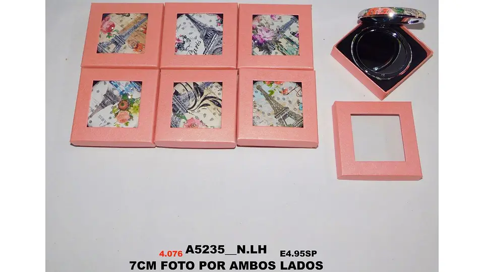 Mini Espejo De Maquillaje Redondo Portátil De Doble Cara 6