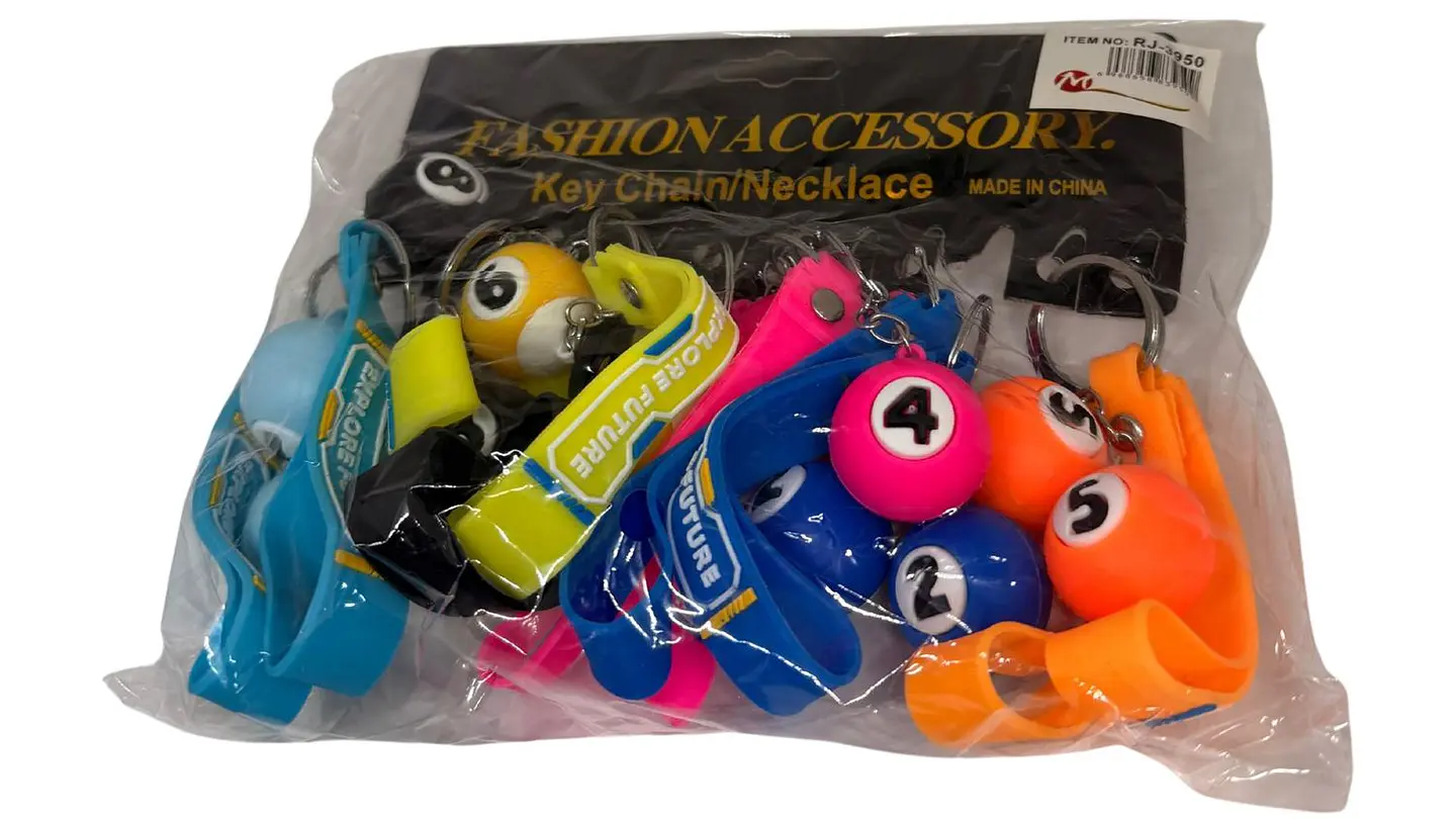 Llaveros Billar Pool Multicolor 6 Colores X 12 Und Silicona 2