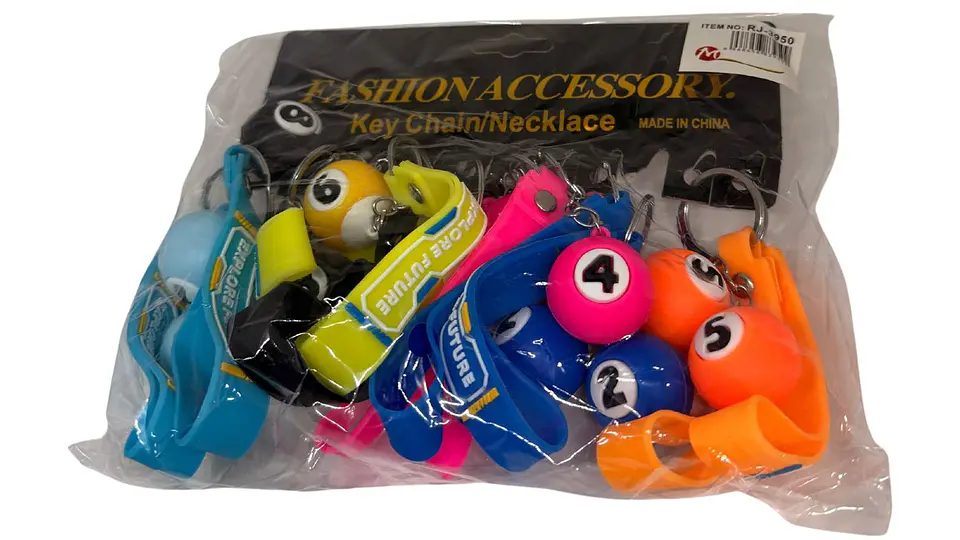 Llaveros Billar Pool Multicolor 6 Colores X 12 Und Silicona 2