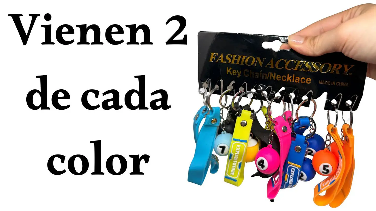 Llaveros Billar Pool Multicolor 6 Colores X 12 Und Silicona 3