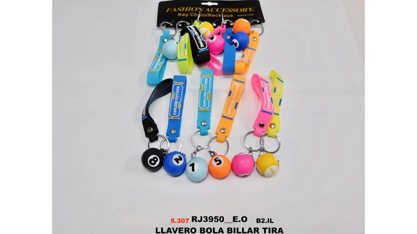 Llaveros Billar Pool Multicolor 6 Colores X 12 Und Silicona 6
