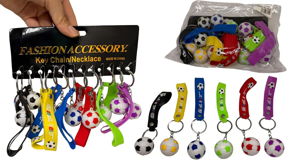 Paquete De 12 Llaveros De Fútbol colores, Llaveros De Pelota 1