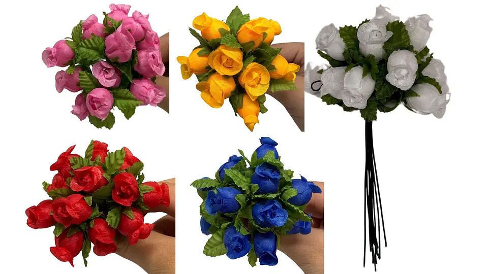 Mini Ramo Rosas 12x12 Flores Artificiales Pequeña Decoración 1