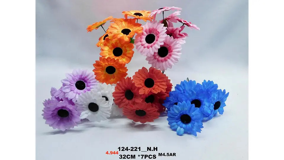 Gerbera Margarita Ramo Flores Artificiales Decoración Jardín 7
