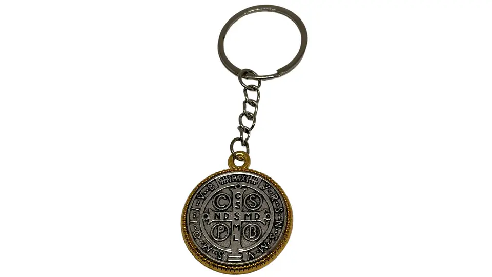 Llavero Católico duraderos De Medalla de San Benito metálico 4