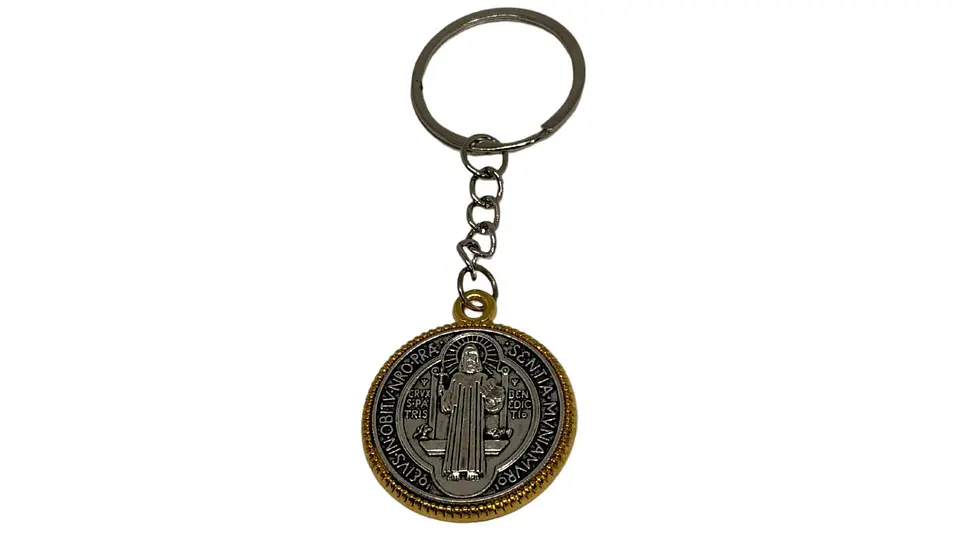 Llavero Católico duraderos De Medalla de San Benito metálico 5