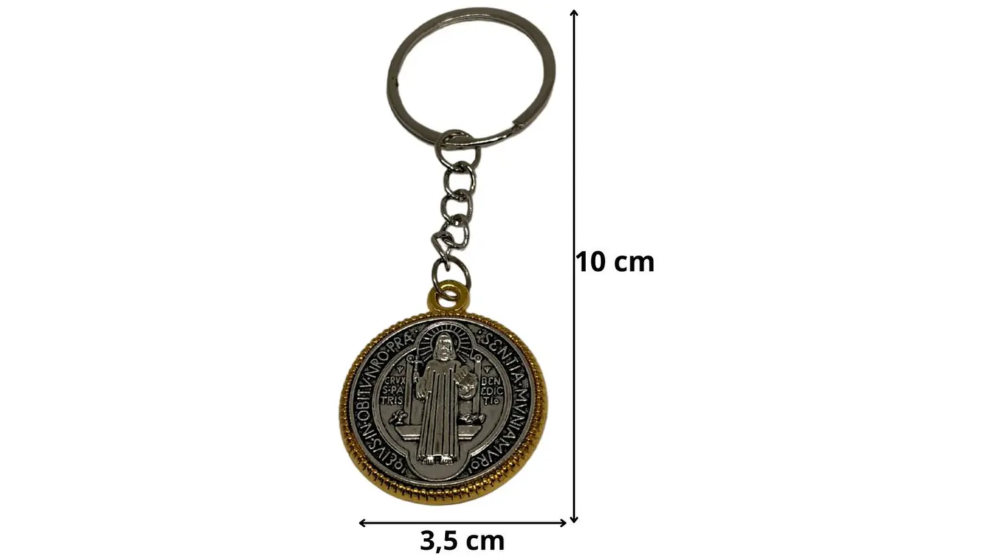 Llavero Católico duraderos De Medalla de San Benito metálico 6