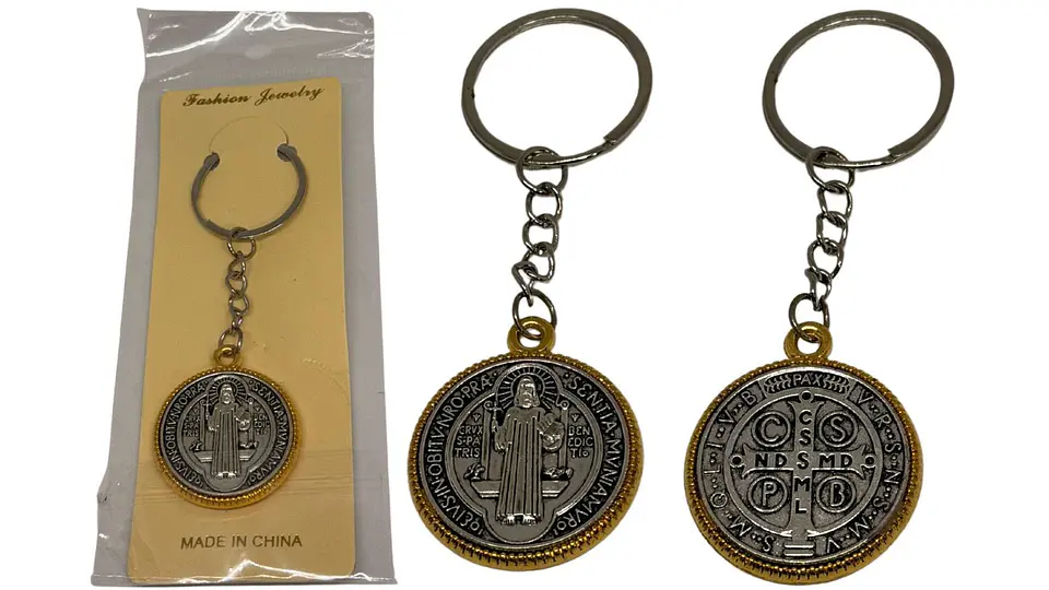 Llaveros Católico X12 und De Medalla De San Benito Metálicos 1