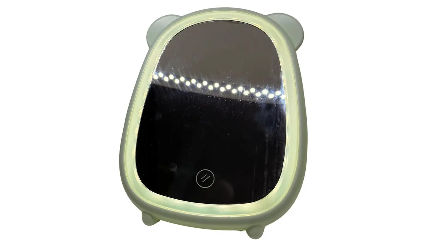 Espejo Orejas De Osos Color De Marco Pastel Luz Led Portátil 2