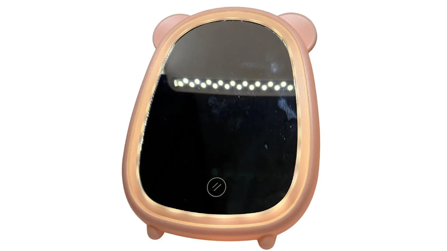 Espejo Orejas De Osos Color De Marco Pastel Luz Led Portátil 3