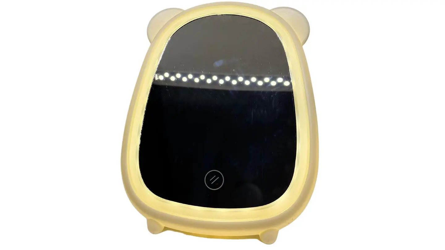 Espejo Orejas De Osos Color De Marco Pastel Luz Led Portátil 4
