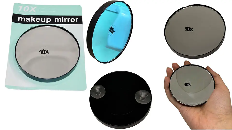 Espejo 10x Que Aumenta El Tamaño Portatil Maquillaje Belleza 1