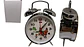 Reloj Despertador Grande Con Alarma cuerda Metálico plateado - Miniatura 1