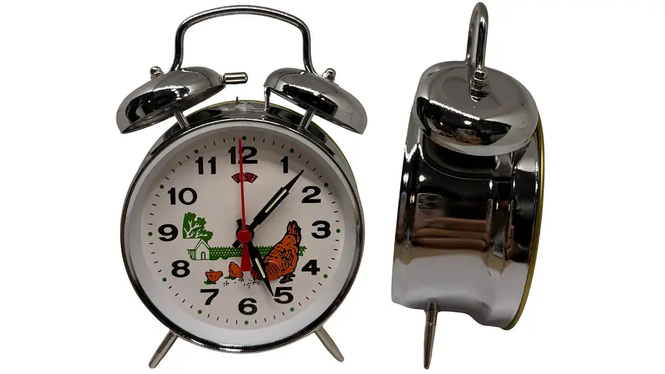Reloj Despertador Grande Con Alarma cuerda Metálico plateado 2