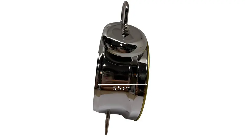 Reloj Despertador Grande Con Alarma cuerda Metálico plateado 4
