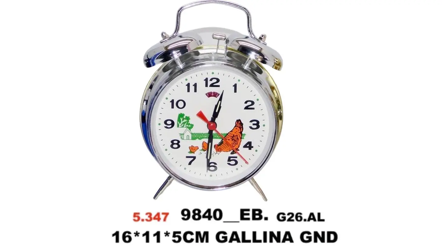Reloj Despertador Grande Con Alarma cuerda Metálico plateado 6