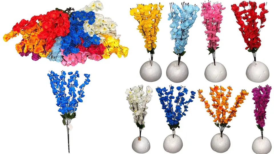 Flores Cerezo Artificial Deco Ramas Hogar 55cm X1und 7 Color 1