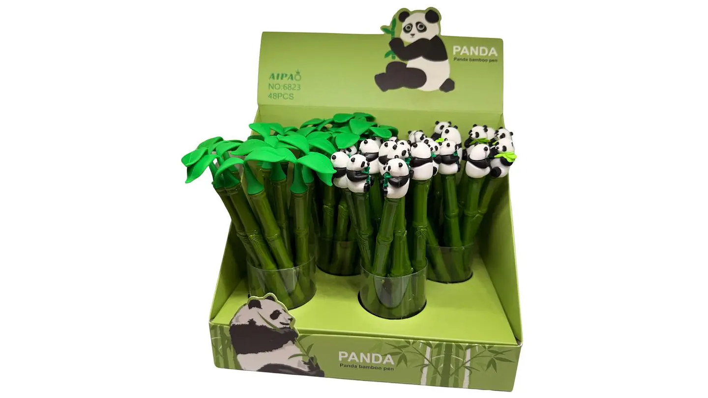 Esfero de panda tallo bambo de tinta en negra X48und 005mm 4