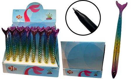 Esfero Diseño Cola de Sirena Arcoíris 0.7 mm Tinta Negra x1 Und