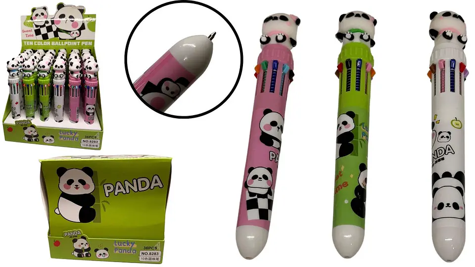 Esfero multi mina 10 colores 1 esfero panda X1und 1