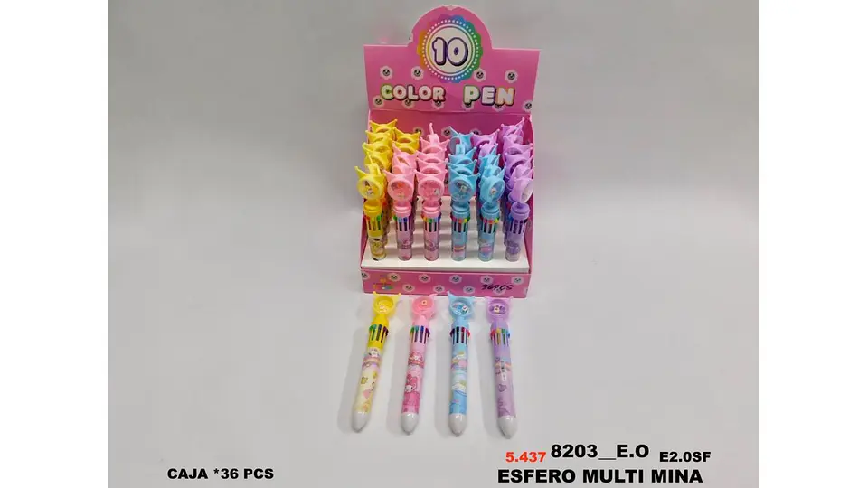 Esfero multi mina 10 colores 1 esfero X36und 7