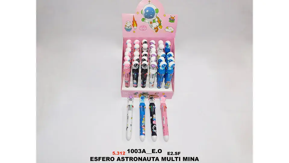 Caja Esfero multi mina 10 colores esfero astronauta X36und 6