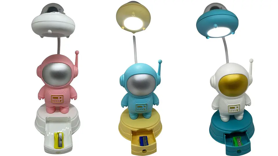 Lámpara Led De Astronauta Con Tajalápiz Ideal Par Escritorio 2