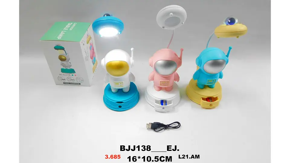 Lámpara Led De Astronauta Con Tajalápiz Ideal Par Escritorio 6
