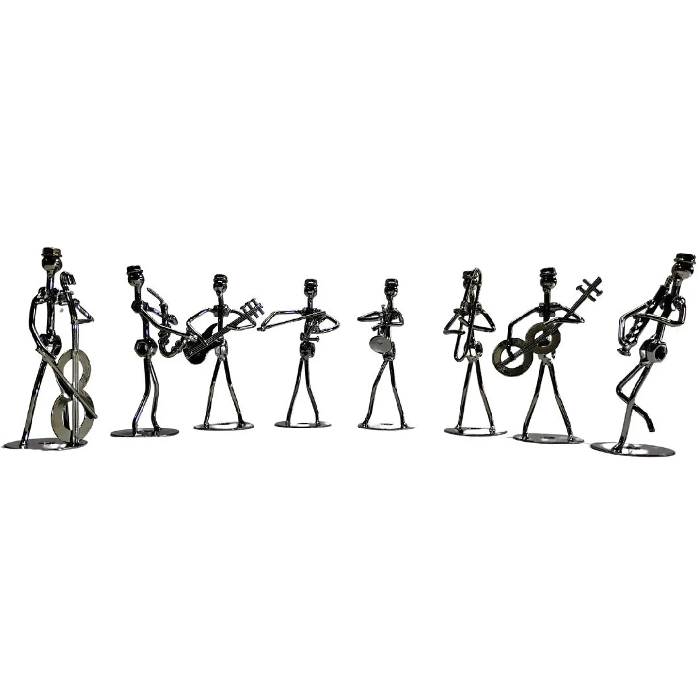 Set De 8 Figuras Metálicas De Músicos - Decoración Arte Mode 2