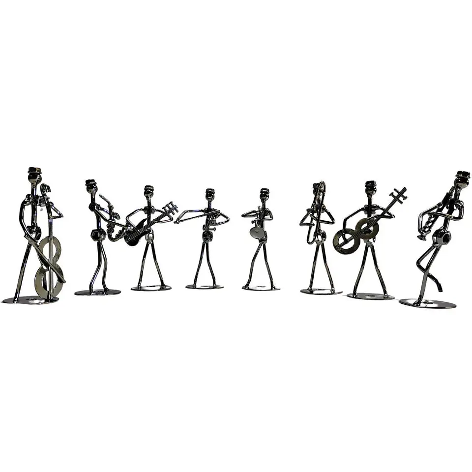 Set De 8 Figuras Metálicas De Músicos - Decoración Arte Mode 2