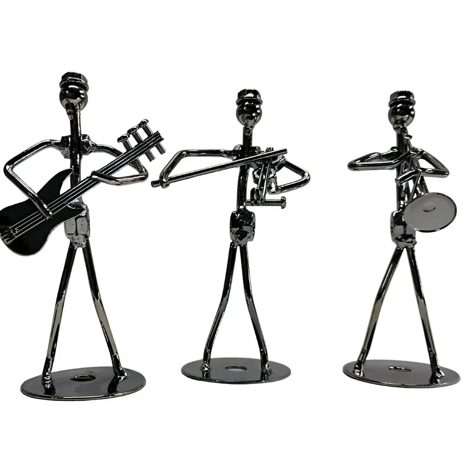 Set De 8 Figuras Metálicas De Músicos - Decoración Arte Mode 3