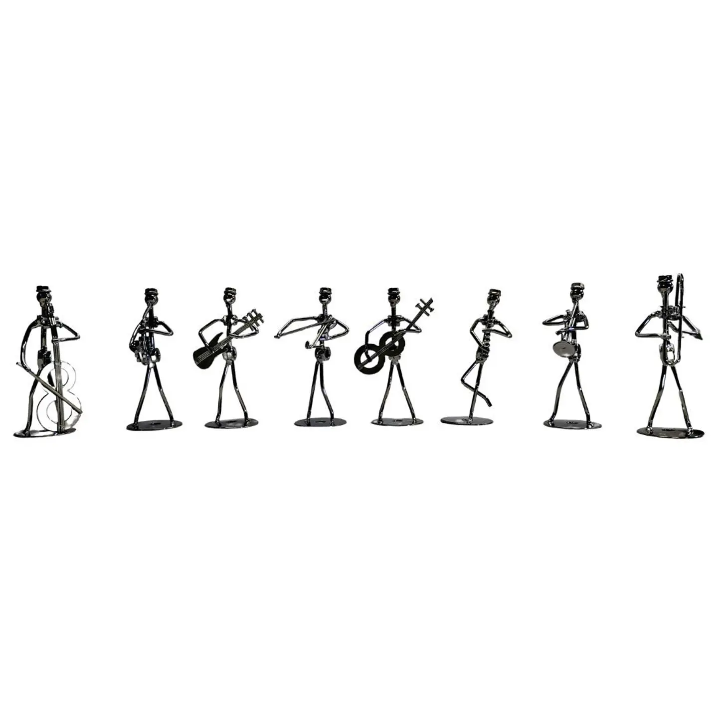 Set De 8 Figuras Metálicas De Músicos - Decoración Arte Mode 4