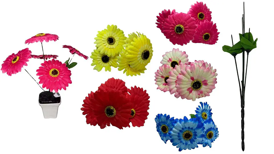 Ramo Gerbera Flores Artificiales Decoración 5 Flores 1 Ramo 1