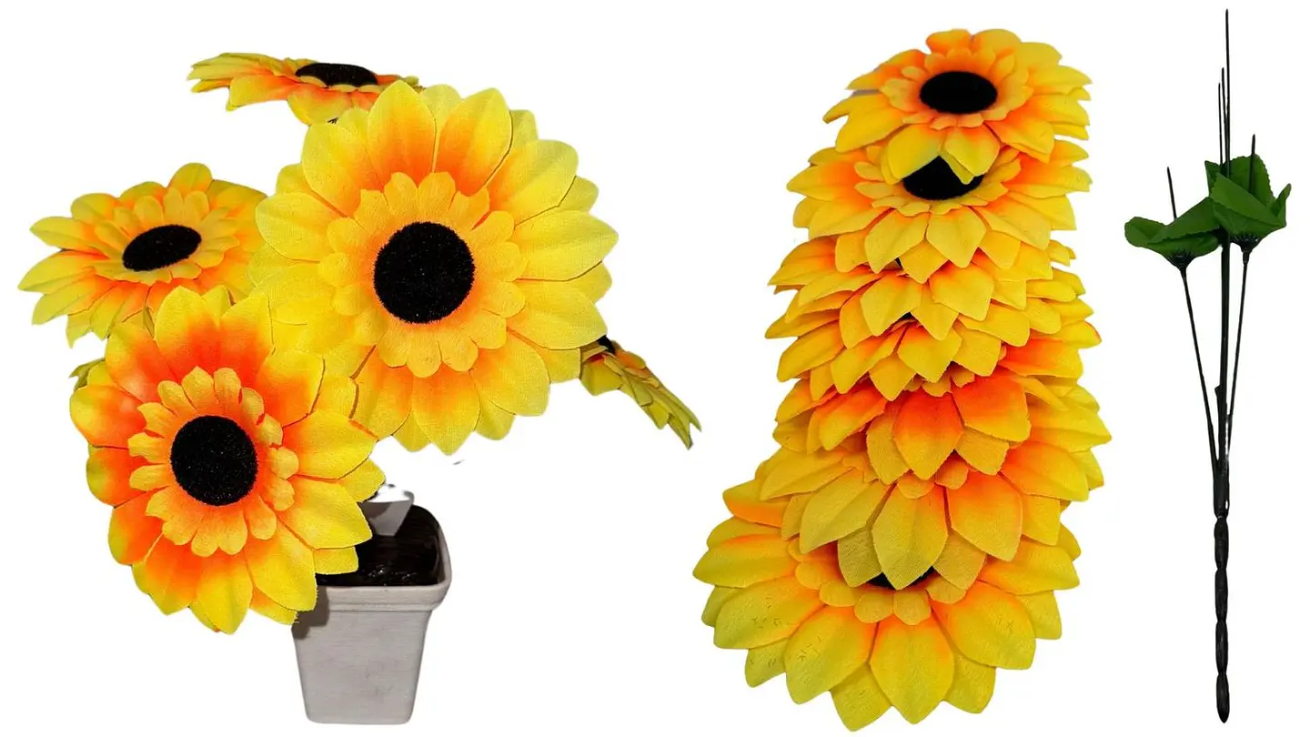 Ramo Girasol Flores Artificiales Decoración 7 Flores 1 Ramo 1