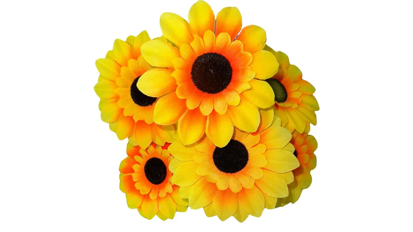 Ramo Girasol Flores Artificiales Decoración 7 Flores 1 Ramo 3