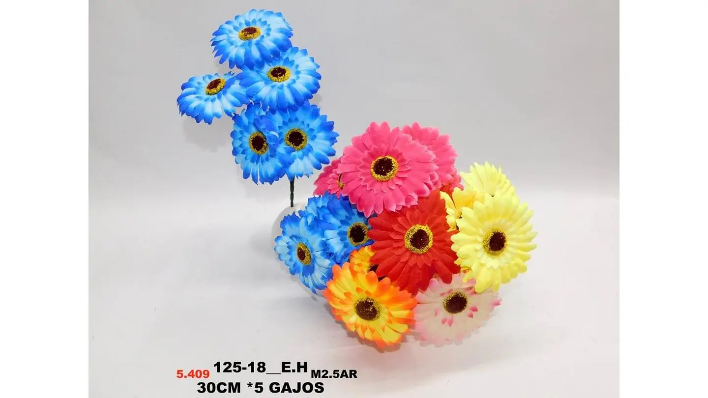 Ramo Gerbera Flores Artificiales Decoración 5 Flores 1 Ramo 4