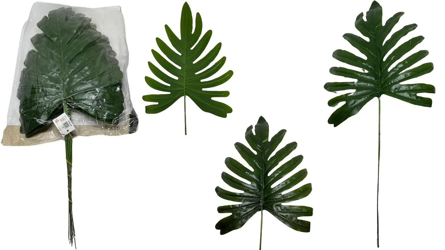Palmeras Decorativa Artificial Mata De Hojas Packx12und 50cm 1