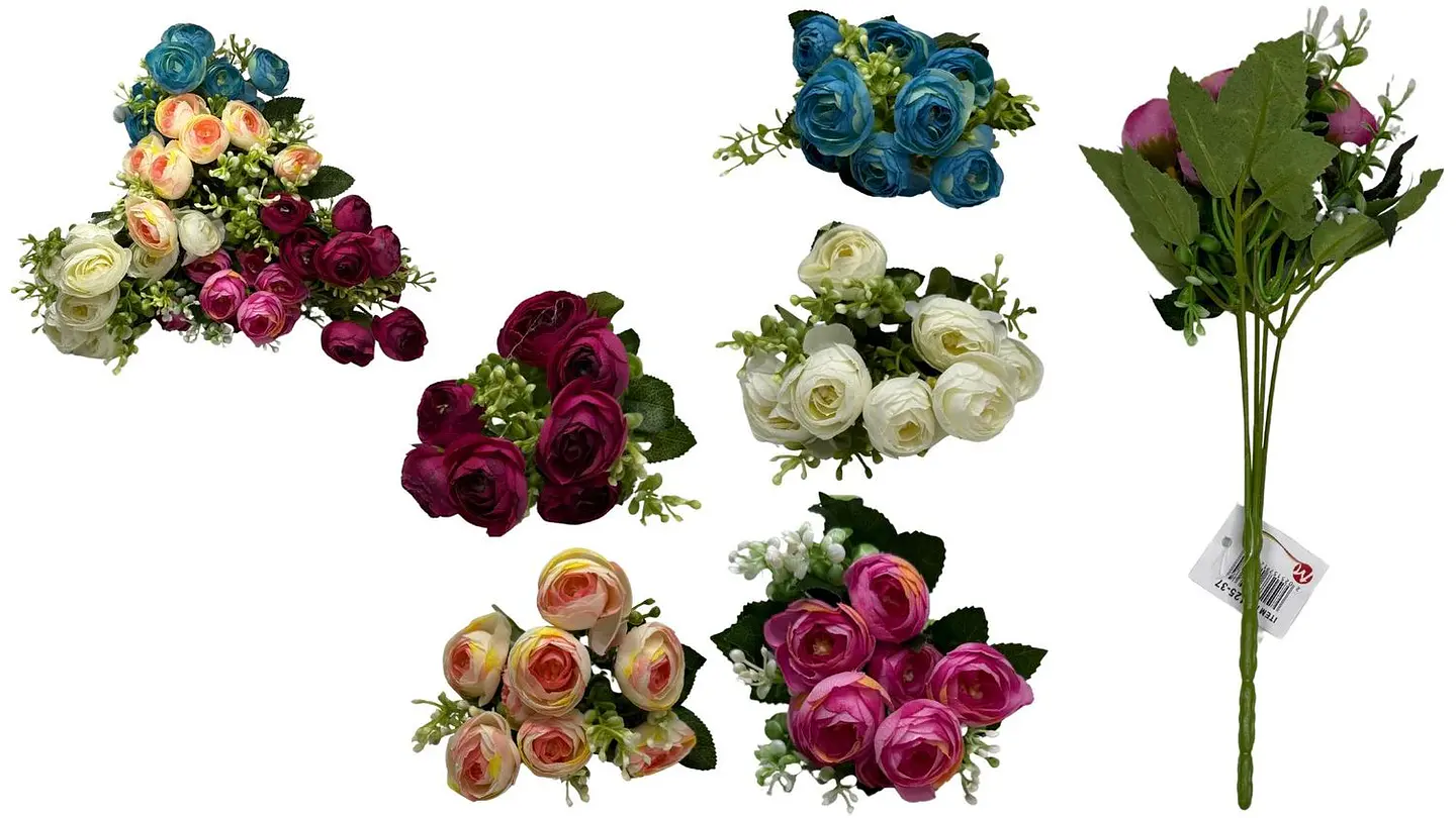 Ramo De Peonias Flores Decorativa Artificial 8 Flores 1 Ramo 1